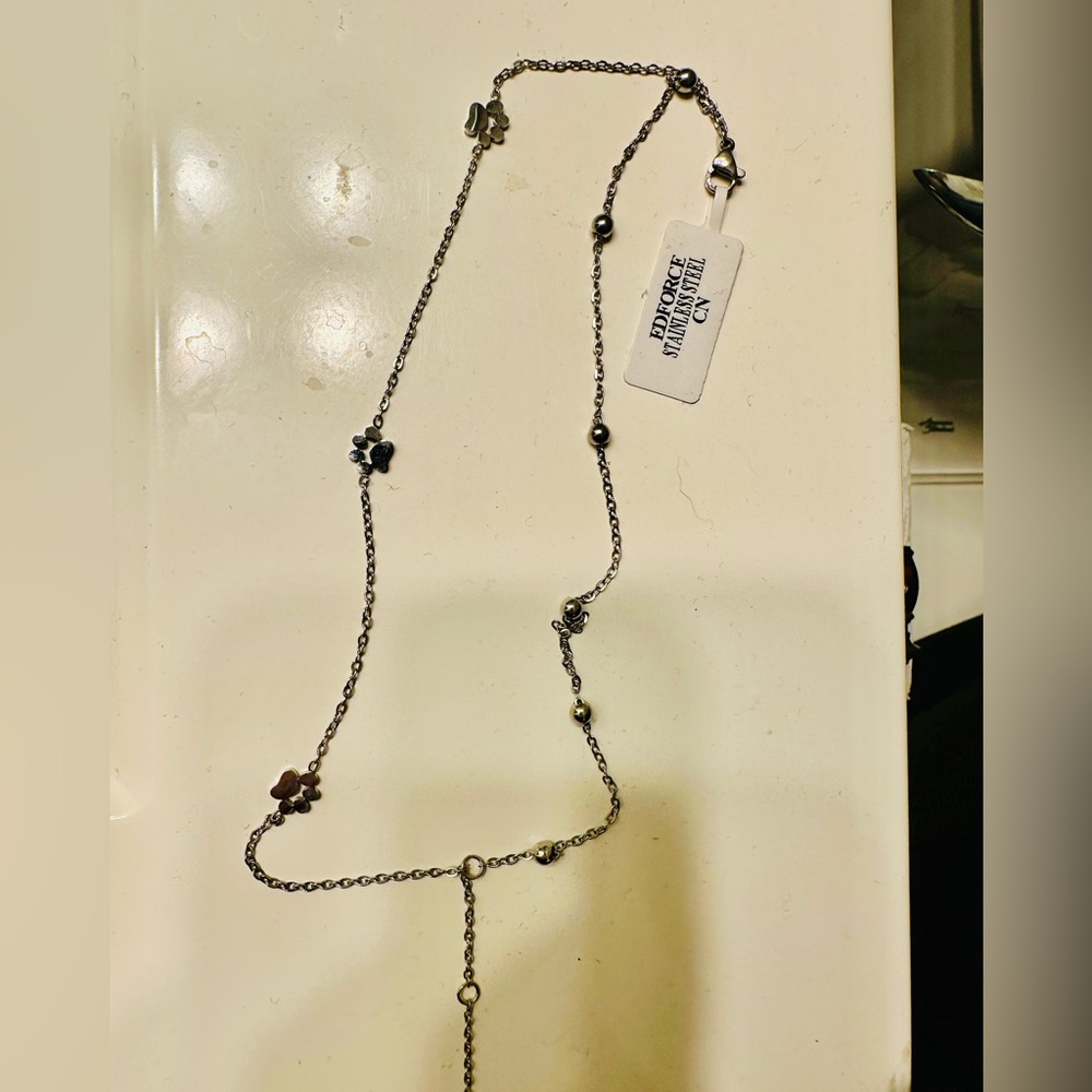 Paw Print Sterling Silver Ankle Bracelet